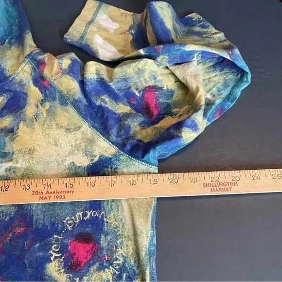 Additions by Chicos Women’s Lightweight Jacket 0 Blue Patterned Zip Up Hooded - Picture 10 of 12